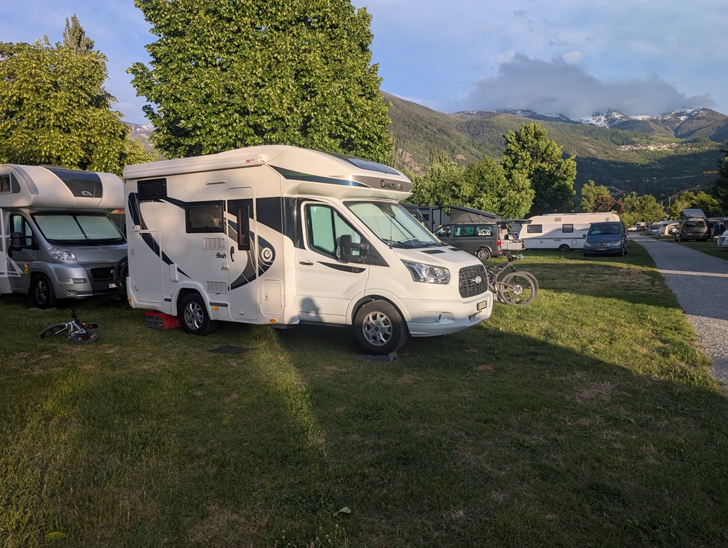 Stellplatz auf dem Camping Mühleye Visp